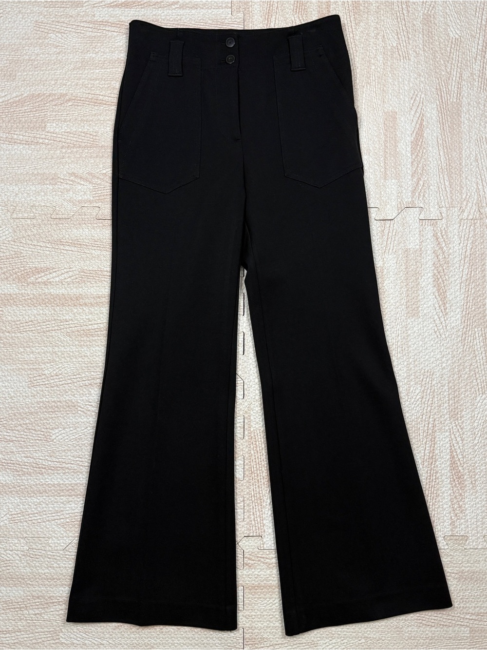 MAEVE The Naomi Ponte Wide-Leg Flare Pants Stretch Black Women’s Size 6